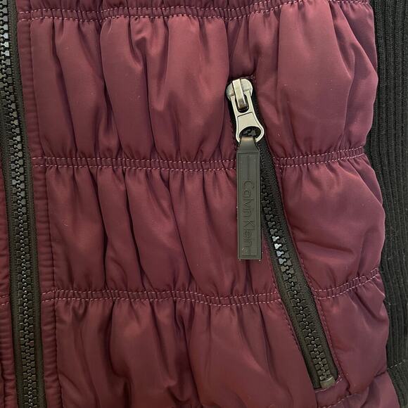 Calvin Klein Performance XS Quilted Vest | Burgundy, Zip Front, $158 EUC - Picture 6 of 10